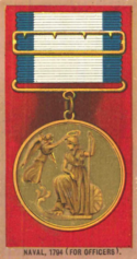 Námořní zlatá medaile.  Cigarette Card.png
