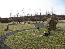 A pagan burial ground in Gufunes cemetery, Reykjavik, Iceland. Neopagan graveyard.JPG