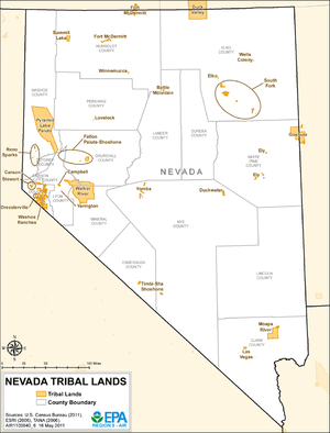 Nevada Indian Reservations Map List of Indian reservations in Nevada   Wikipedia