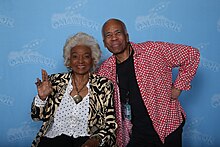 Kyle Johnson with his mother, Nichelle Nichols (2019) Nichelle 61109190815 (49133703028).jpg