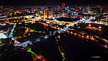 Adelaide city centre at night from above