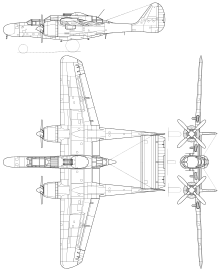 Northrop P-61B Black Widow 3-view drawing