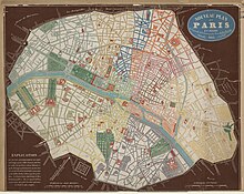 1845 (Georg Michael Bauerkeller, Nouveau plan de Paris en relief par le procédé de géomontographie Bauerkeller, breveté. 1845.)