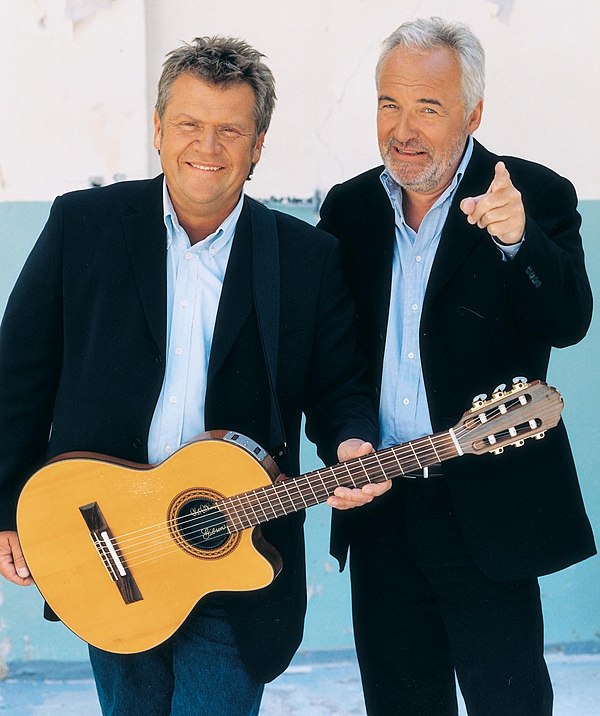 The Olsen Brothers (pictured in 2008) were the second Danish act to win the contest, thirty-seven years after the country's previous win.