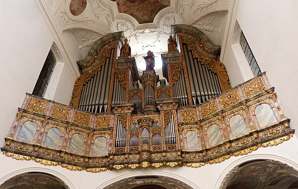 One of several beautiful pipe organs in the St.Martin's Monastery Church in Muri, Switzerland