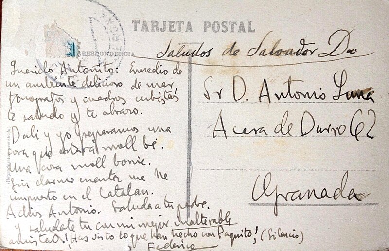 File:Postal de Federico a Antonio de Luna.jpg