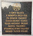 Praha - Braník, Novodvorská 138, pamětní deska vysílání televize z roku 1968