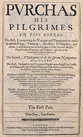 Purchas his Pilgrimes, London, 1625 Purchas his Pilgrimes by Samuel Purchas.jpg