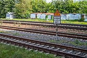 English: Minsk—Moscow railway. Minsk, Belarus Беларуская: Чыгуначная лінія Мінск—Масква. Мінск, Беларусь Русский: Железнодорожная линия Минск—Москва. Минск, Беларусь