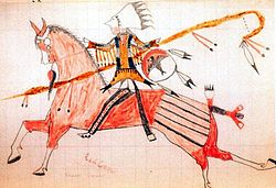 The warrior "Low Dog" by Red Dog, 1884 ledger art RedDogDrawing.jpg