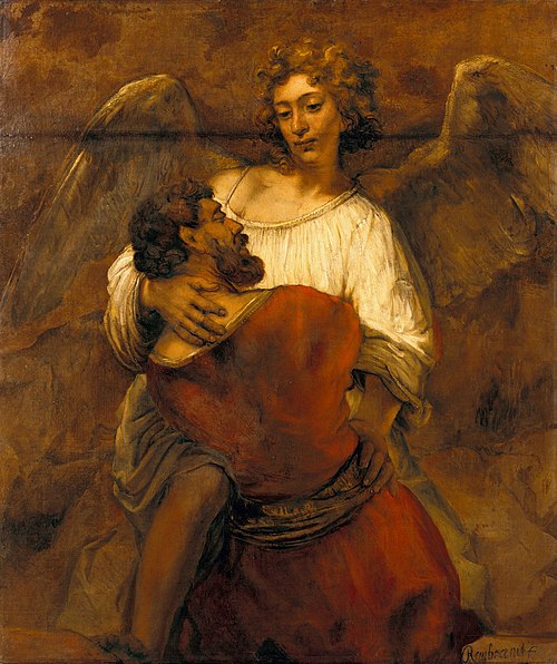 יעקב נאבק במלאך בציור מאת רמברנדט - התנ"ך כאפוס היסטורי, הנתפש בחלקו לעיתים גם כפנטסטי