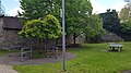 Reste des Rundturms und der Mauer an der NW-Ecke (Park der Mittelschule)