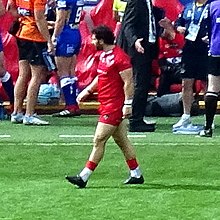 Williams playing for the London Broncos in 2019 Rhys Williams 2019.jpg