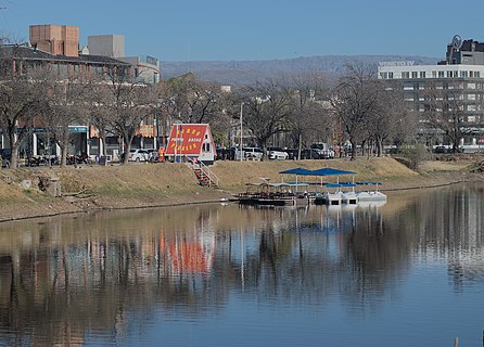 View of San Antonio river in Villa Carlos Paz, Argentina