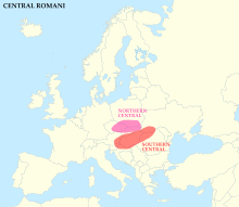 Roman lehçeleri Central.svg