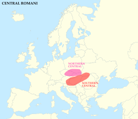 Romany dialects Central.svg