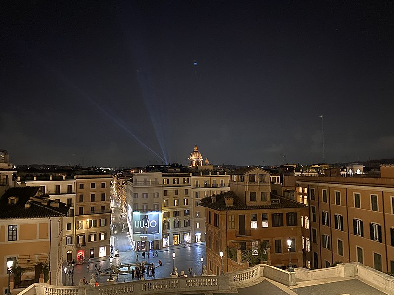 File:Rome Fontana della Barcaccia at night 2020.jpg