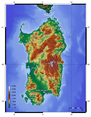 Regione Sardegna, mappa topografica - immagine di Zamonin