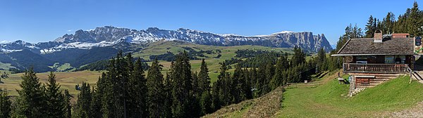 Panoramic view on the western part of the Seiser Alm