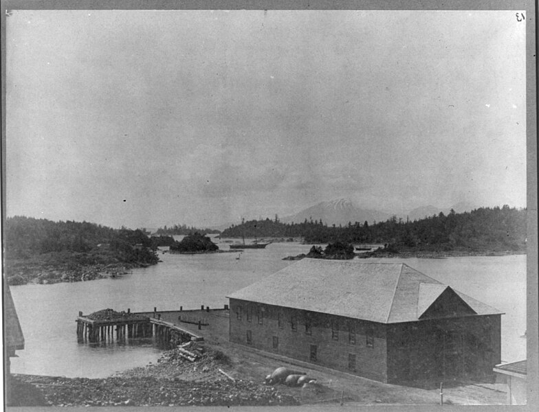 File:Sitka, Alaska- Looking across dock and warehouse toward Mt. Edgecombe LCCN2017645091.jpg