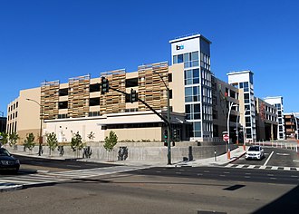 The completed south garage in 2019 South garage at Walnut Creek station, November 2019.JPG