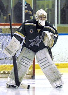 Stars goalie during 2013-14 season. St Thomas goalie 2013.jpg