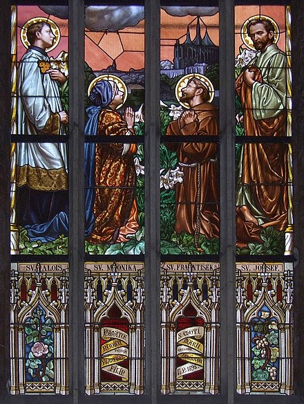 Stained glass in St. Barbara, Kutna Hora