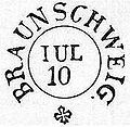 Braunschweig Antiqua mit Rosette July 10, used 1819-1824.[1]