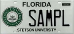 Stetson University - Florida sample license plate.png
