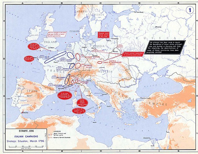 Strategic situation in Europe in 1796