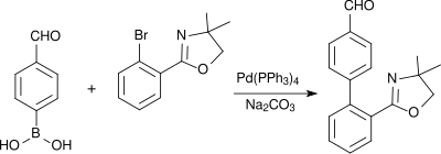 Synthesis of a telmisartan precursor by Suzuki coupling with 4-FPBA