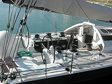 Cockpit of racing yacht, Temenos, in 2006 Temenos (4).JPG