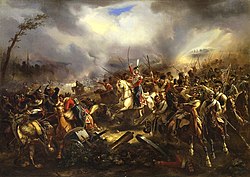 Атака лейб-казаков под Лейпцигом 4 октября 1813 года (Карл Рехлин, 1845)