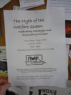 Flyer by Parents Organizing for Welfare and Economic Rights (POWER) about the Myth of the Welfare Queen The Myth of the Welfare Queen.jpg
