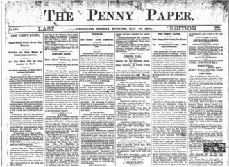 The Penny Paper on May 16, 1881. The Penny Paper, May 16, 1881.png