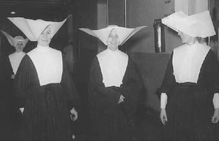 Three Daughters of Charity at the hospital during the late 1800s. Three Daughters of Charity at Sisters of Charity Hospital, Buffalo.png