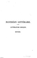 PANTHÉON LITTÉRAIRE. _____ LITTÉRATURE GRECQUE. ___ HISTOIRE.