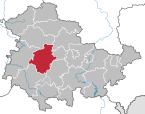 Poloha na mapě Durynska