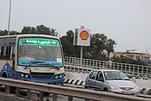 A TNSTC - Salem Bus on Hosur Road's Bengaluru Elevated Tollway (Electronic City Elevated Expressway) in the neighbouring state of Karnataka's capital Bengaluru. Tnstc jadan.jpg