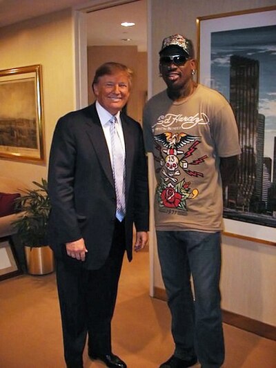 Trump with Dennis Rodman for Celebrity Apprentice in 2009