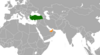 Location map for Turkey and the United Arab Emirates.