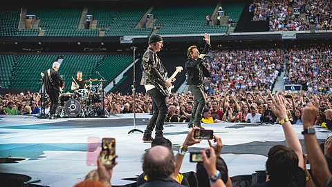 U2 opened shows on the tour by performing on the Joshua tree-shaped B-stage. U2 - Twickenham Stadium - Sunday 9th July 2017 U2Twick090717-14 (35946845695).jpg