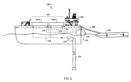 Fig. 2, US Patent 7,525,207, "Water-based data center" (Google Inc., 2009)