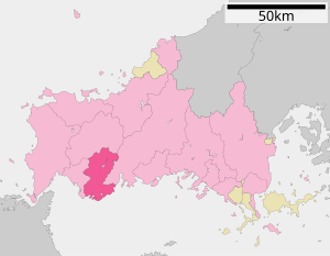 Location Ubes in the prefecture