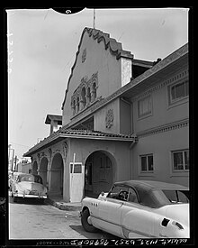 "Know Your City No. 141: Entrance and facade of old Bimini Hot Springs and Bath" photo from the Los Angeles Times, April 7, 1956 (UCLA Library) Uclalat 1429 b257 95950FI Know Your City No.141 Entrance and facade of old Bimini Hot Springs and Bath Los Angeles, Calif. 1956-04-07.jpg