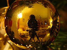 A virtual image in a Christmas bauble. UserRedCoat.JPG
