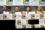 Thumbnail for File:Vince Gilligan, Bryan Cranston, Aaron Paul &amp; Anna Gunn (9362548493).jpg