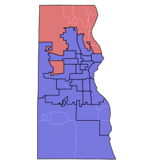 Milwaukee County districts WI Assembly Partisan Map 1961 MilwaukeeCo.svg