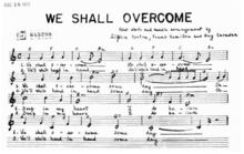 sheet music for the song "we shall overcome"
