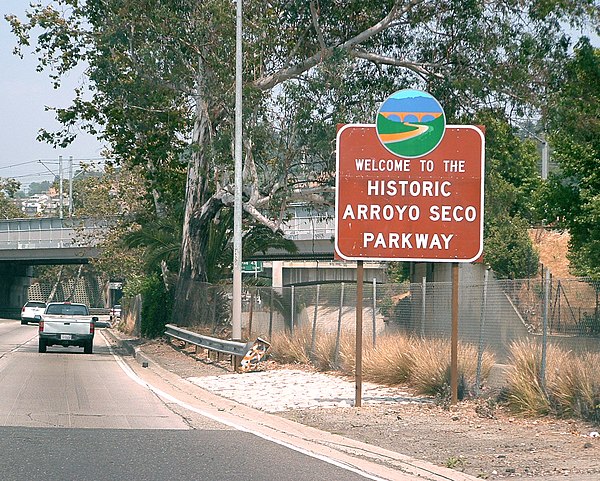 Entering the Arroyo Seco Parkway in Pasadena